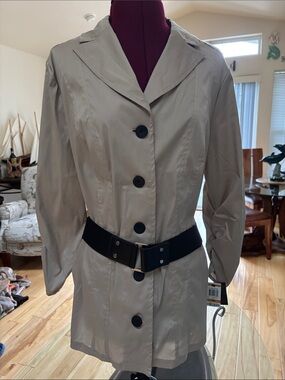 Alfani Women's Beige Trench Coat with Black Belt